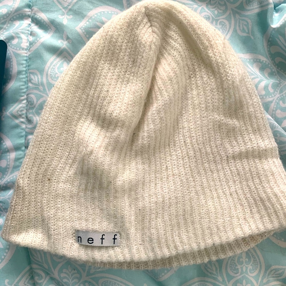 Neff white beanie